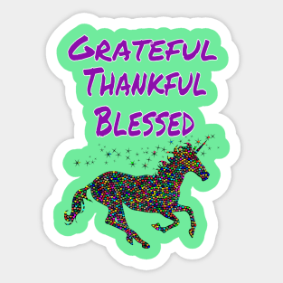 Grateful Thankful Blessed Happy Thanksgiving Day Gift Sticker